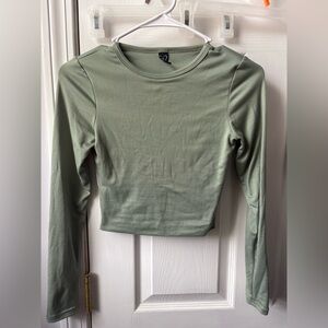 Windsor Sage Long Sleeve Crop Top